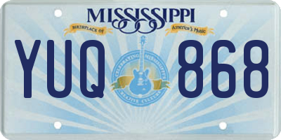 MS license plate YUQ868