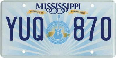 MS license plate YUQ870