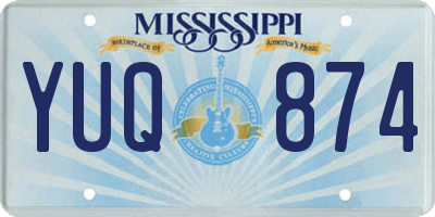 MS license plate YUQ874