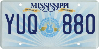 MS license plate YUQ880