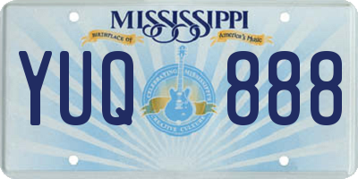 MS license plate YUQ888