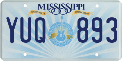 MS license plate YUQ893