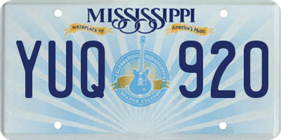 MS license plate YUQ920