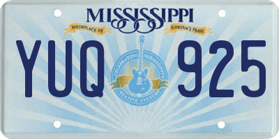 MS license plate YUQ925