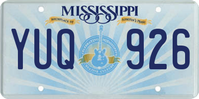 MS license plate YUQ926