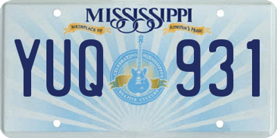 MS license plate YUQ931