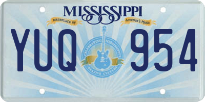 MS license plate YUQ954