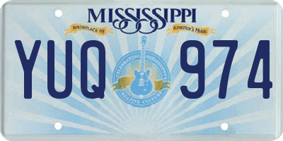 MS license plate YUQ974