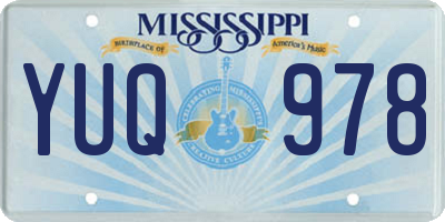 MS license plate YUQ978