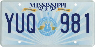 MS license plate YUQ981
