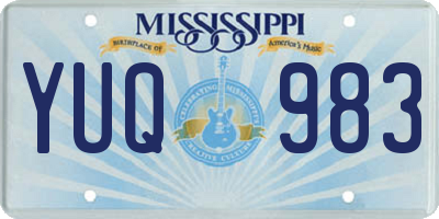 MS license plate YUQ983