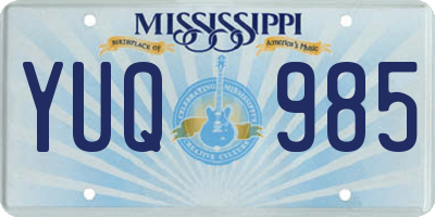 MS license plate YUQ985