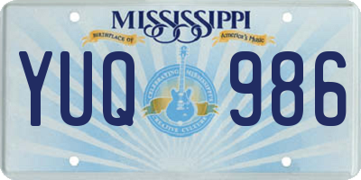 MS license plate YUQ986