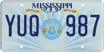 MS license plate YUQ987