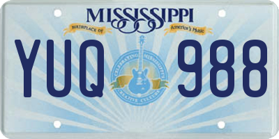 MS license plate YUQ988