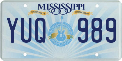MS license plate YUQ989