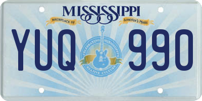 MS license plate YUQ990