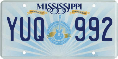 MS license plate YUQ992