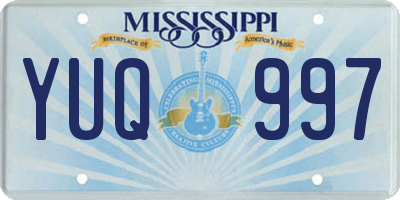 MS license plate YUQ997