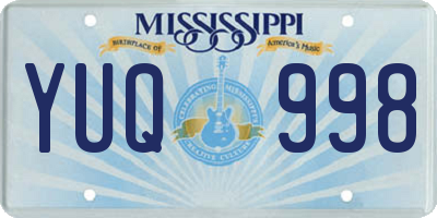 MS license plate YUQ998