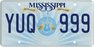 MS license plate YUQ999