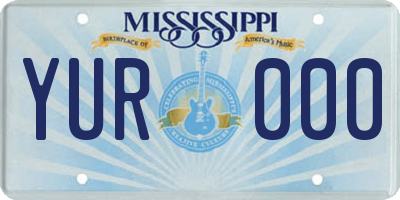 MS license plate YUR000