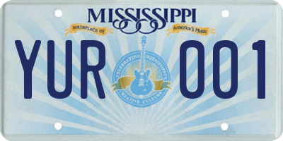 MS license plate YUR001