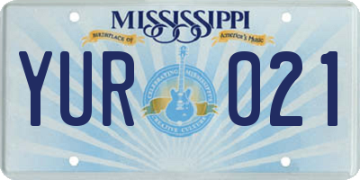 MS license plate YUR021