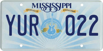 MS license plate YUR022