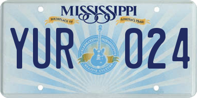 MS license plate YUR024