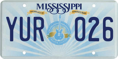 MS license plate YUR026