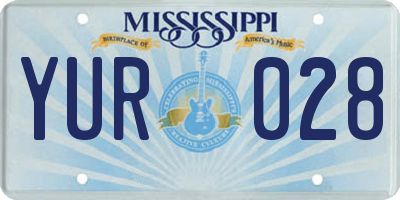 MS license plate YUR028
