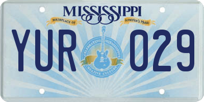 MS license plate YUR029