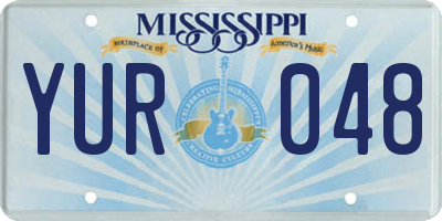 MS license plate YUR048