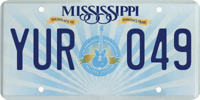 MS license plate YUR049