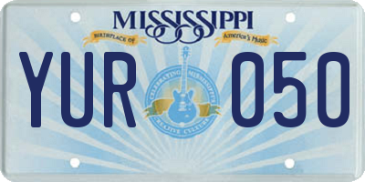 MS license plate YUR050