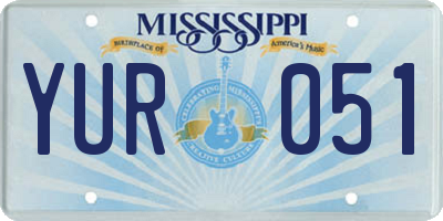 MS license plate YUR051