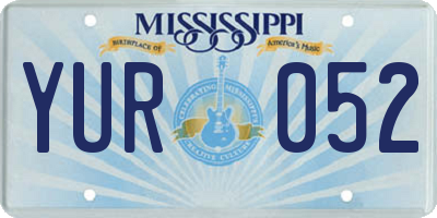 MS license plate YUR052