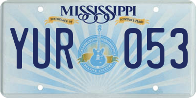 MS license plate YUR053