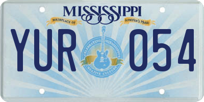 MS license plate YUR054