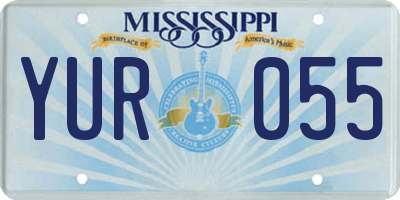 MS license plate YUR055