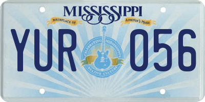 MS license plate YUR056