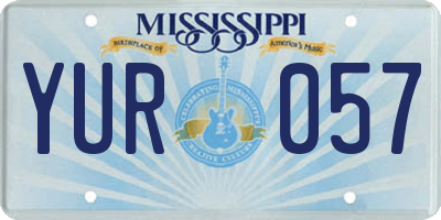MS license plate YUR057