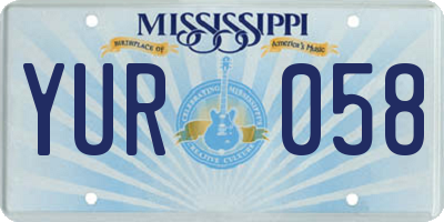 MS license plate YUR058