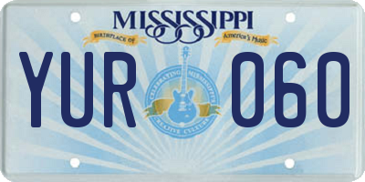 MS license plate YUR060