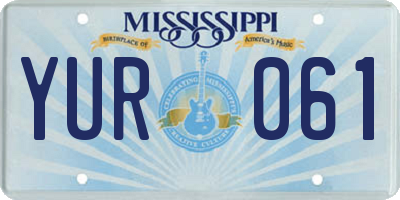 MS license plate YUR061