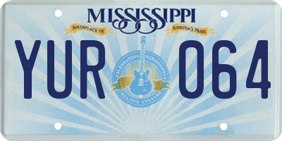 MS license plate YUR064