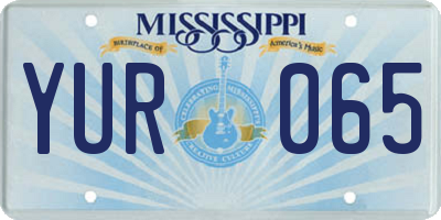 MS license plate YUR065