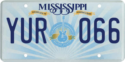 MS license plate YUR066