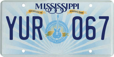 MS license plate YUR067